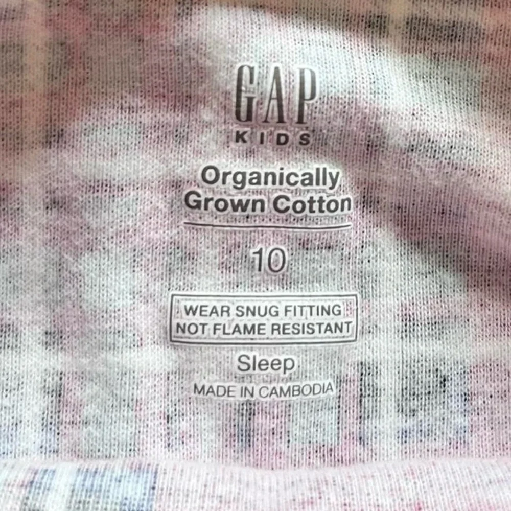 GAP Pink Plaid Long Sleeve Kids Sleep Shirt Size 10